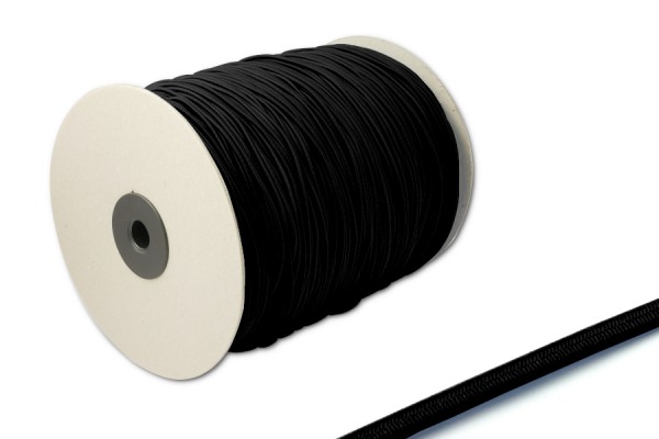 Cordoncino in gomma, Ø 2,2 mm, in rotolo da 500 m, nero