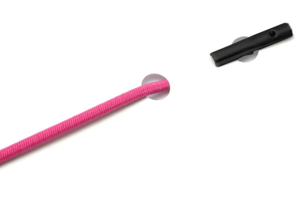 Cordoncini in gomma con copiglie per macchine automatiche, rosa