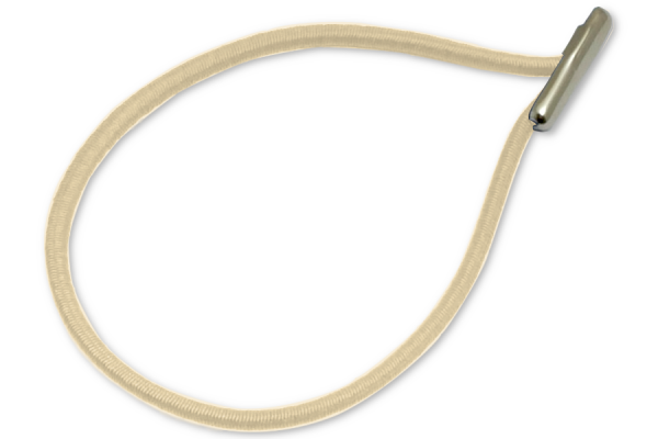 Cordoncini elastici montati a goccia, beige