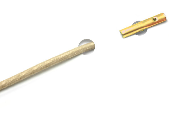 Cordoncini in gomma con copiglie per macchine automatiche, beige