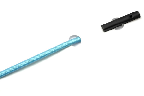 Cordoncini in gomma con copiglie per macchine automatiche, azzurro