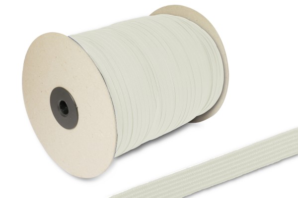 Gomma piatta, in rotoli da 500 m, bianca