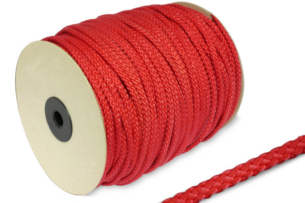 Cordoncino in PP, Ø 5 mm, in rotolo da 100 m, rosso