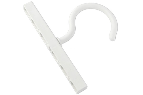 Ganci per campionari in plastica, 78 mm, con binario, bianco