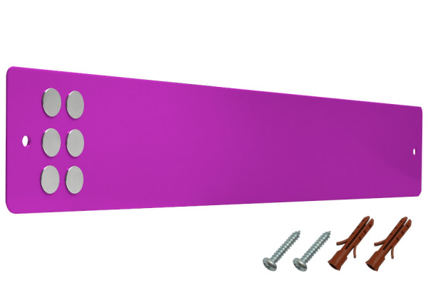 Magnethaftleisten inkl. Befestigungsmaterial + Magnete, violett RAL 4008