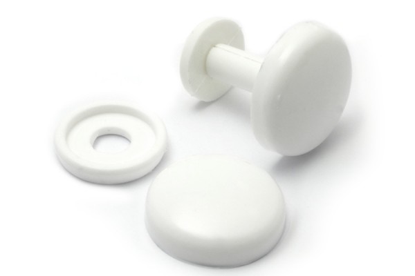 Abdeckkappen für Buchschrauben weiss