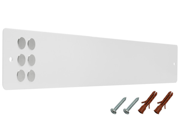 Magnethaftleisten inkl. Befestigungsmaterial + Magnete, weiss RAL 9016