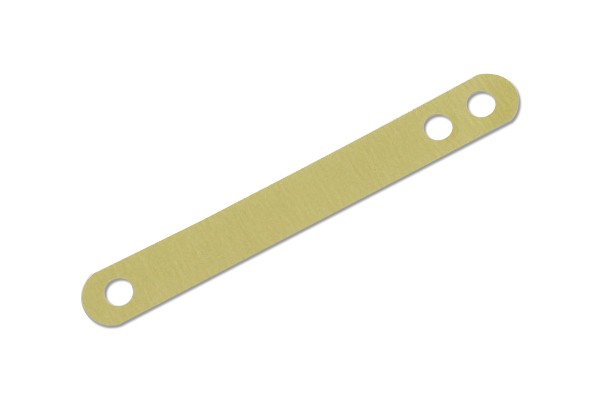 Stahldeckleisten, 95 x 12 mm, 70+80 mm Lochung, goldlackiert