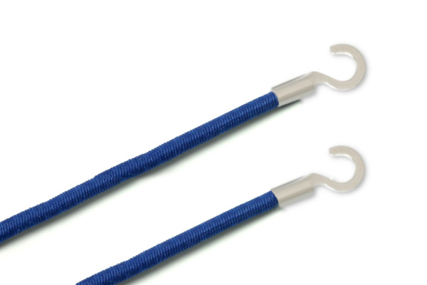 Gummischnüre mit Kabelschuhen, offen, blau