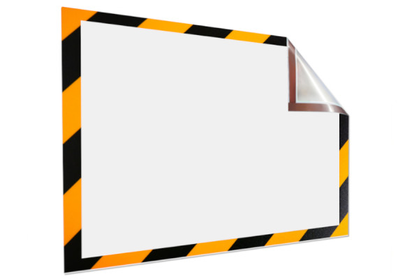 Cornici informative magnetiche per DIN A4, 229 x 315 mm, nero-giallo