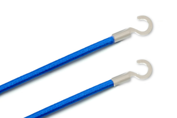 Gummischnüre mit Kabelschuhen, offen, aquablau