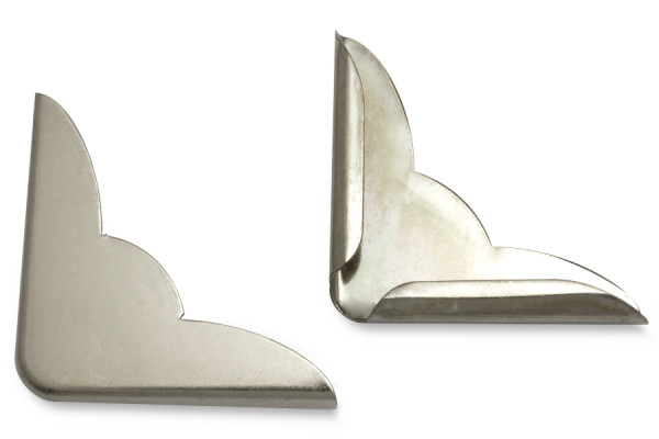 Buchecken, vernickelt, 35 mm Schenkellänge, 4,5 mm Fassung