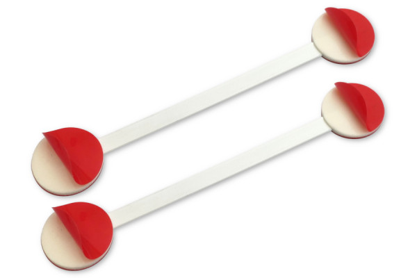 Dekotabs aus Metall, ca. 80 mm Steg, kunststoffummantelt, mit 4 Klebeflächen