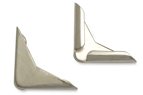 Buchecken, vernickelt, 19 mm Schenkellänge, 2,5 mm Fassung