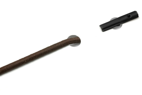 Cordoncini in gomma con copiglie per macchine automatiche, marroni