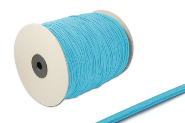 Cordoncino elastico, Ø 2,2 mm, in rotolo da 500 m, azzurro
