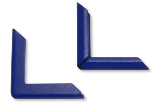 Buchecken, blau, 22 mm Schenkellänge, 3 mm Fassung